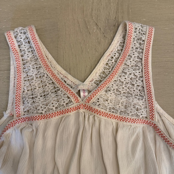 Xhilaration Cream Relaxed Smocked Tank Top - Picture 2 of 6